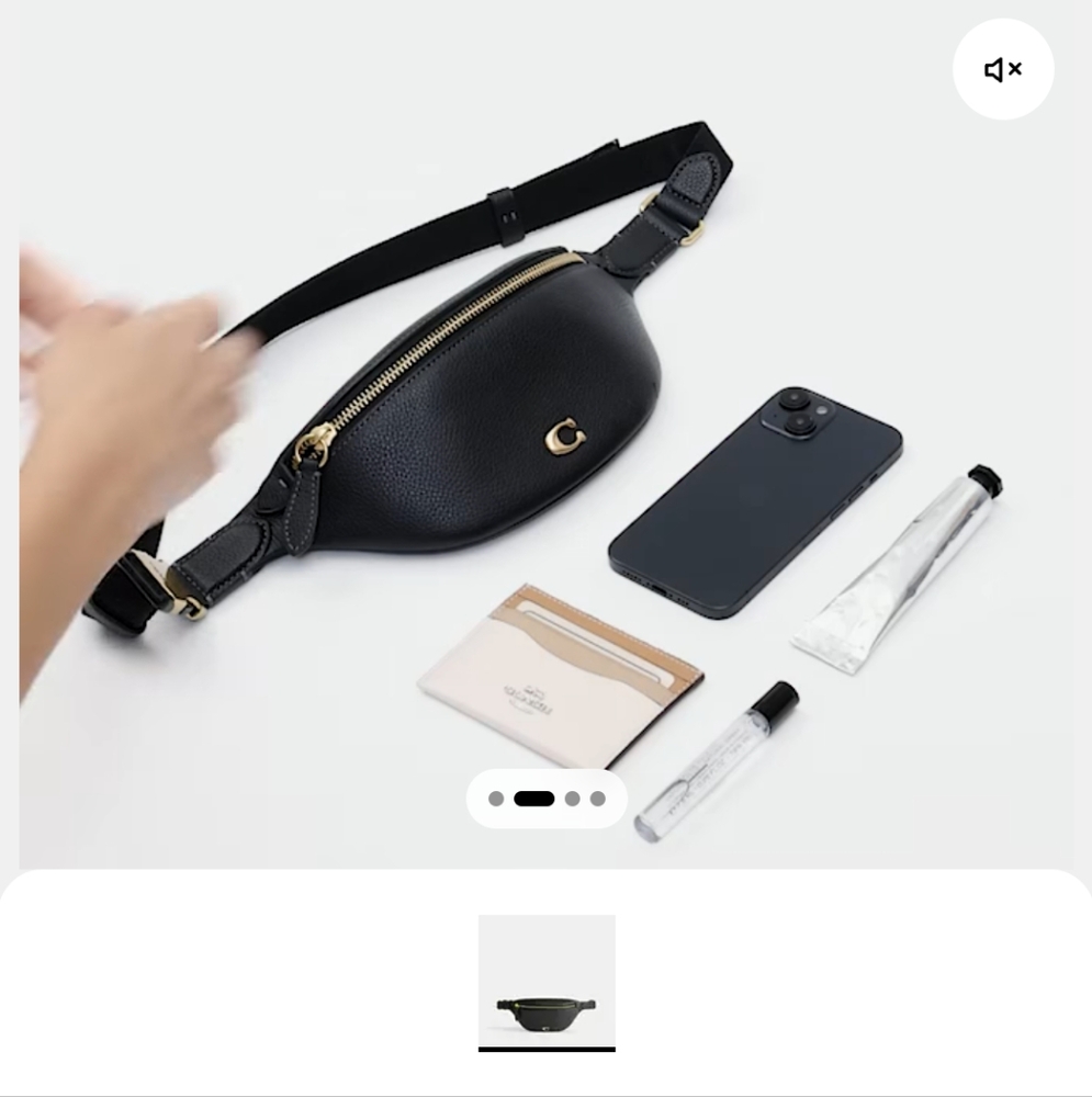 New! Essential Black Leather Belt Bag - Picture 5 of 9